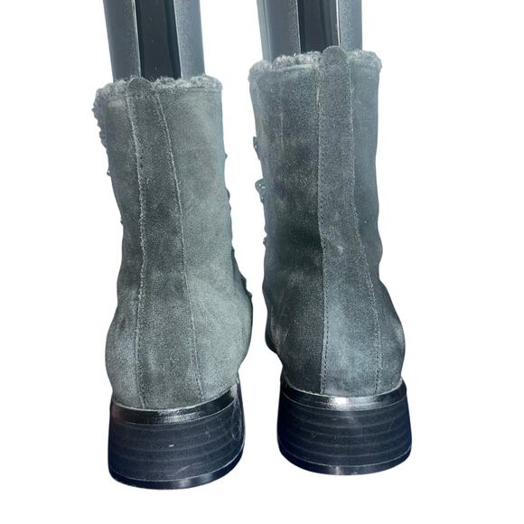 AJ Valenci Valencia black Suede Shearling Lace-Up Ankle Boots Women’s 8W wide - Picture 5 of 12